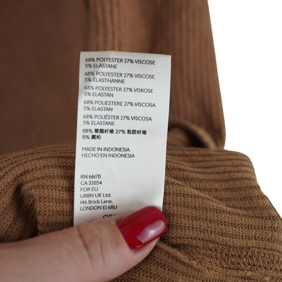 We The‎ Free Womens Ribbed Brown Cowl Neck Long Sleeve Sweater Size XL - Picture 8 of 9